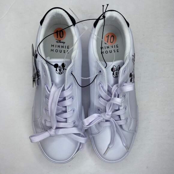 Disney Womens Minnie Mickey Mouse Sneakers Shoes Heart White Black Size 10 - Picture 5 of 9